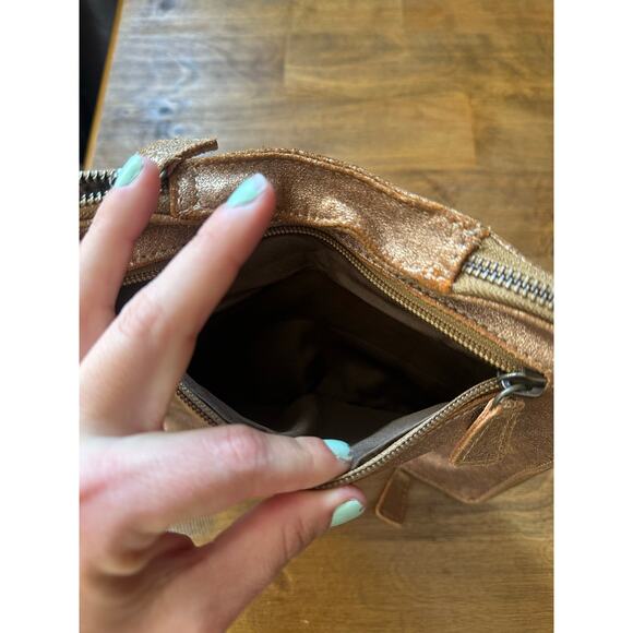 Tano Gold Leather Folding Wallet Zip Around Phone Compartment Super Soft - Picture 5 of 10